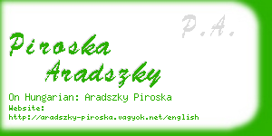 piroska aradszky business card